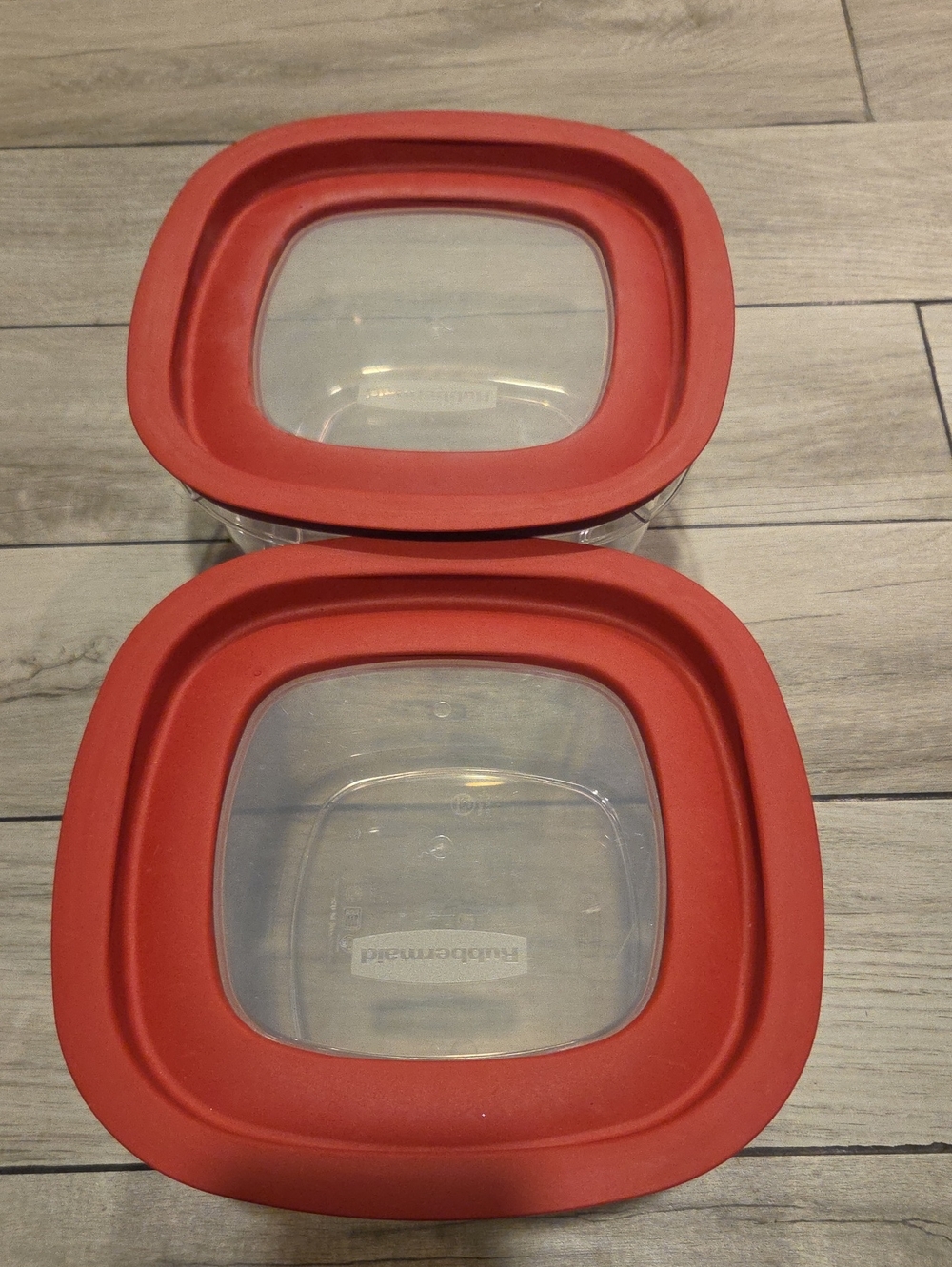 Rubbermaid Clear Food Storage Containers with Red Lids 3.3l 14 Cups- Set of 2